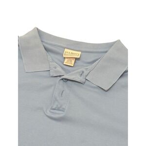L.L.Bean Men's‎ Size LG REG Blue 100% Pima Cotton Polo Shirt Short Sleeve